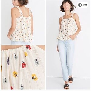 Madewell Ruffle Strap Metallic Striped
Confetti Floral Cami Tank Top